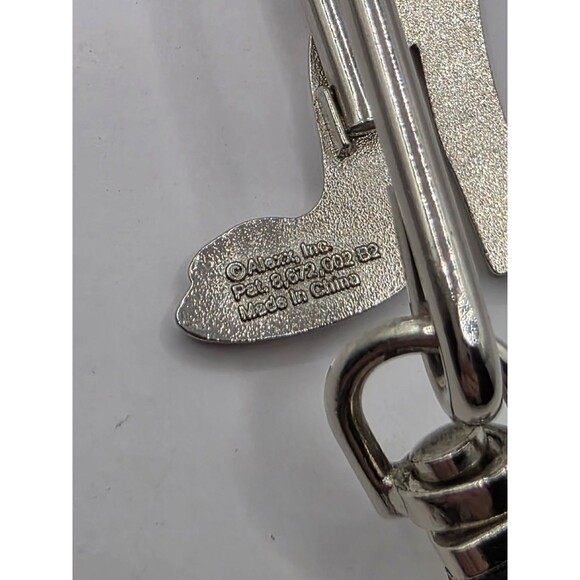 Alexx Purse Hook Keyring Bag Hanger Black w\ Green High Heel Sivertone - Picture 3 of 5